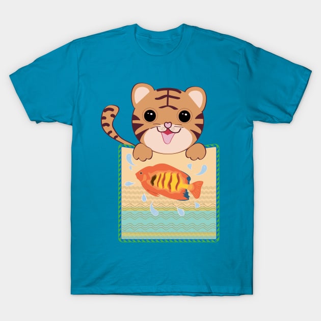 Lucky Pockets - The Year of the Tiger. T-Shirt by Vivid Art Design